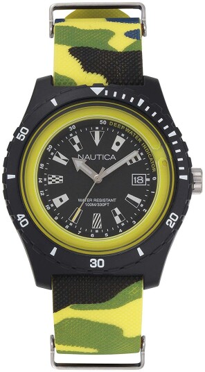 Nautica Herreklokke NAPSRF007 Sort/Gummi Ø46 mm