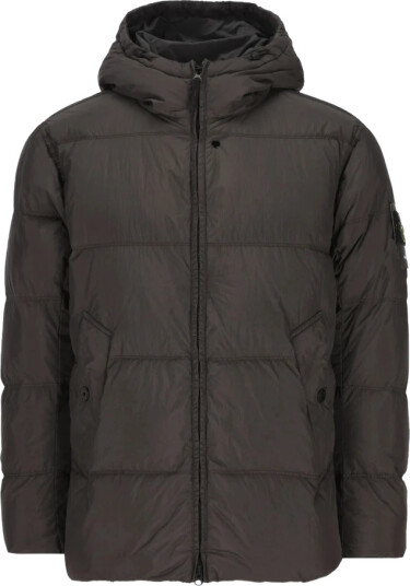 Stone Island Crinkle Reps Padded Hood Down Jacket Grey