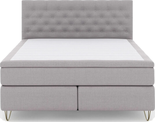 Select No 6 Komplett Sengepakke 160x200 F/M Memory/Pocket Lysegrå/V formede Metallben