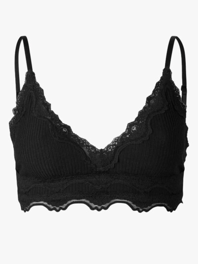 Rosemunde Silk Bra W/Lace Sort L Rosemunde Silk Bra W/Lace Sort L