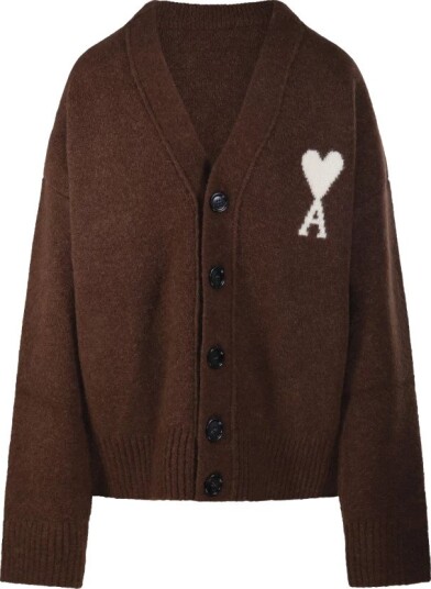 Ami Paris Dame Strikkevarer Brun L, Ami Paris Dame Strikkevarer Brun L,