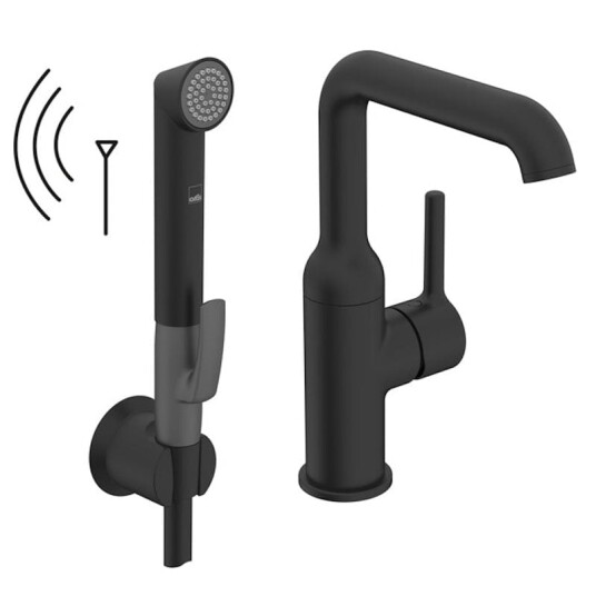Oras Armatur Optima Style med Smart Bidetta, Sidegrep Pinnehendel Svart Matt (GRO-4200672)