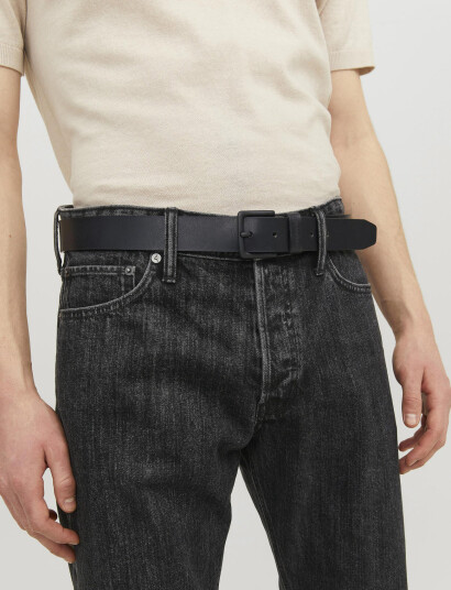 Jack & Jones Jacroma Leather Belt Noos - Black - 95 Jack & Jones Jacroma Leather Belt Noos - Black - 95