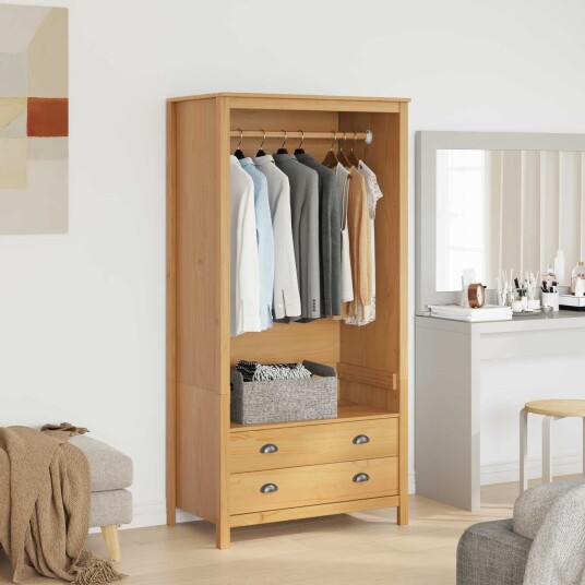 vidaXL Garderobeskap HILL Honning brun 84 x 50 x 170 cm Massiv furu