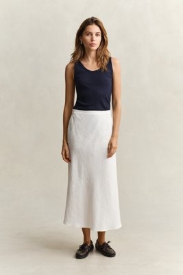 GANT Flared Linen Blend Skirt Cream 36 GANT Flared Linen Blend Skirt Cream 36