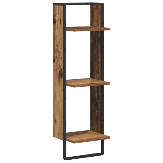 Vegghylle med hylle Gamle tre 30 x 25 x 100 cm Konstruert tre