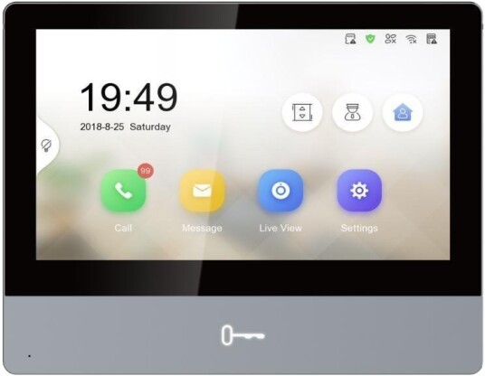 Hikvision KH8 Series Dørklokke med Video - Sort, 7" LCD, Innebygd Wi-Fi