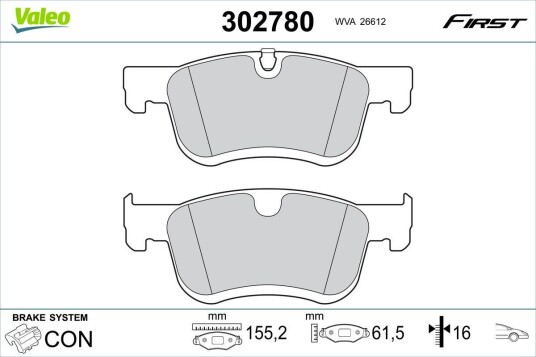 Bremseklosser VALEO 302780