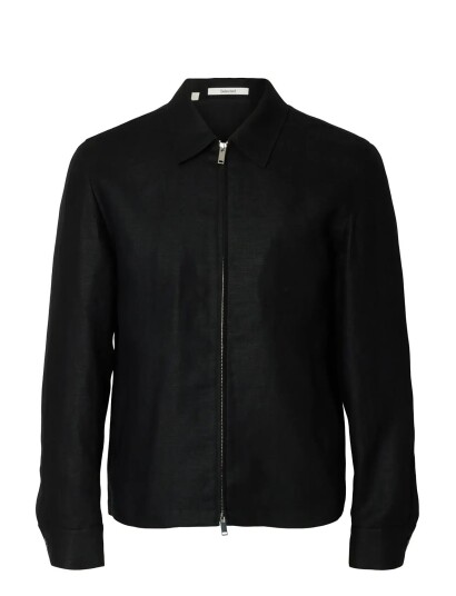 Selected Slhreg Baird Linen Zip Jacket Black 56 Selected Slhreg Baird Linen Zip Jacket Black 56