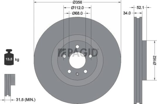 PAGID 55382NHC Bremseskive