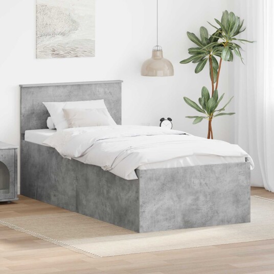 Sengestamme Betonggrå 120 x 200 cm Konstruert tre Sengestamme Betonggrå 120 x 200 cm Konstruert tre