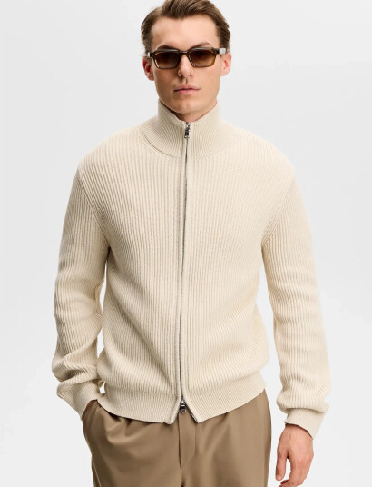 J. Lindeberg Alexis Full Zip Cardigan   Beige   XXL