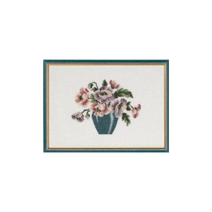 Permin Broderisett Vase med anemoner 38x27cm