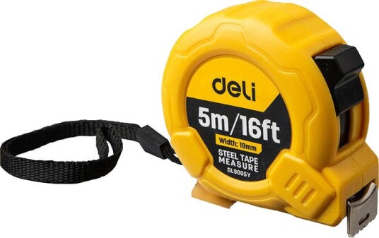 Deli Målebånd EDL9005Y 5m/19mm Gul