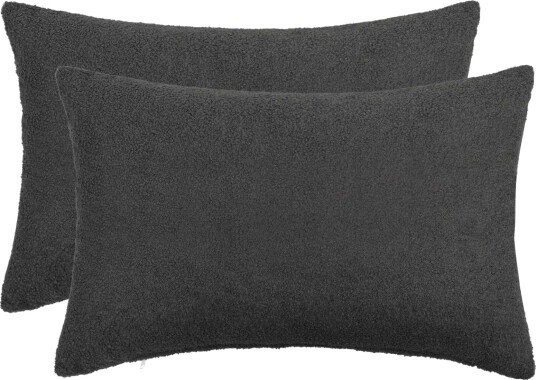 vidaXL Putetrekk 2 pcs HEERLEN Mørkegrå 50 x 80 cm Bouclé