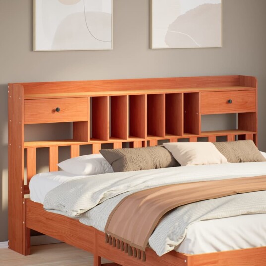 Hodegavl med oppbevaring voksbrun 200 cm heltre furu 8721158371287