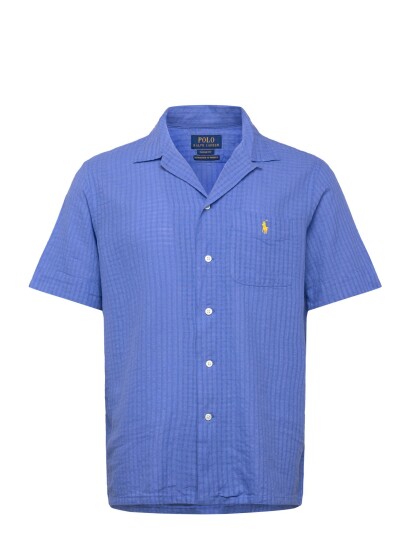 Polo Ralph Lauren Classic Fit Linen Blend Seersucker Shirt Blue S Polo Ralph Lauren Classic Fit Linen Blend Seersucker Shirt Blue S
