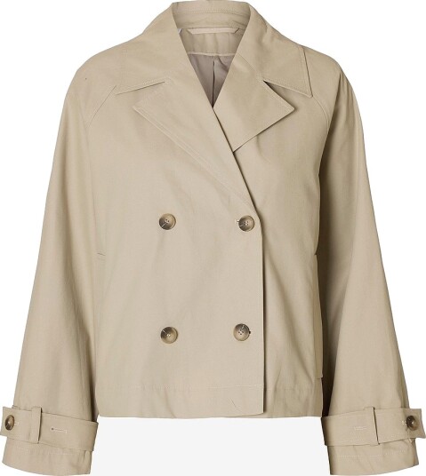 Selected FEMME Jakke slfCilo Short Trenchcoat Natur