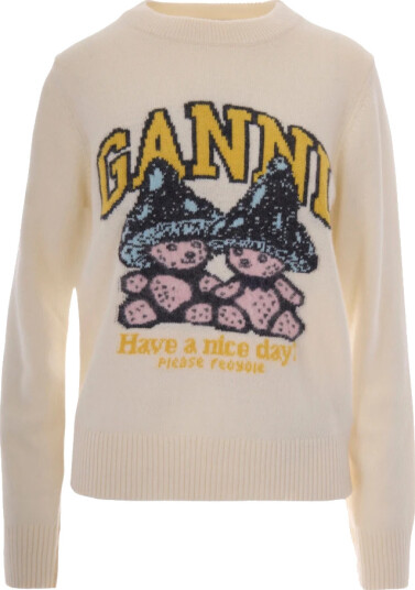 Ganni Dame Strikkevarer Hvit L,