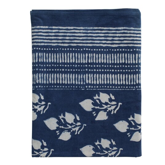 Chamois Indigo bordduk 150x350 cm leaf