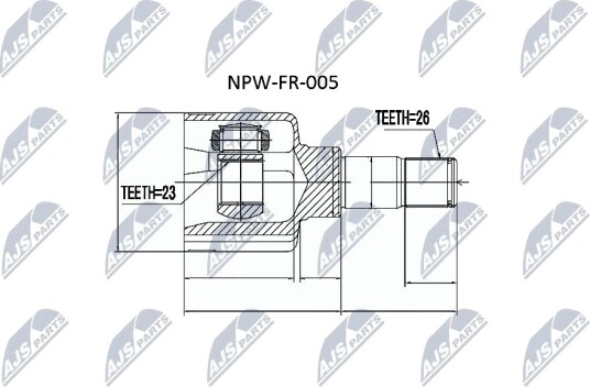 Nty Drivknute drivaksel NTY NPW FR 005 Nty Drivknute drivaksel NTY NPW FR 005