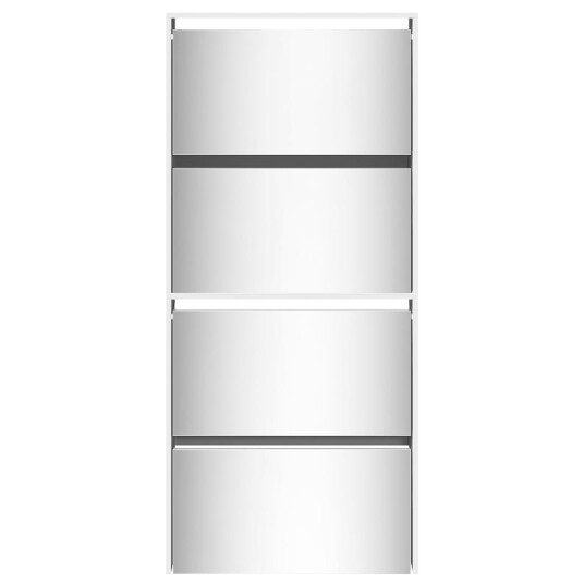 Skoskap med speil 4 lag høyglans hvit 63x17x134 cm 8721012989160 Skoskap med speil 4 lag høyglans hvit 63x17x134 cm 8721012989160