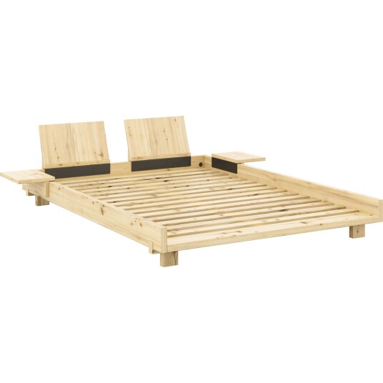 Karup Design Social Sengeramme Med Ryggstøtter & Sidebord Klarlakkert 140x200 cm