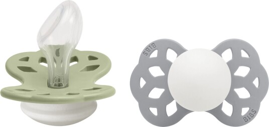 BIBS Infinity Smokker 2 Pack Silikon Str 2 Anatomisk Sage GLOW/Cloud GLOW