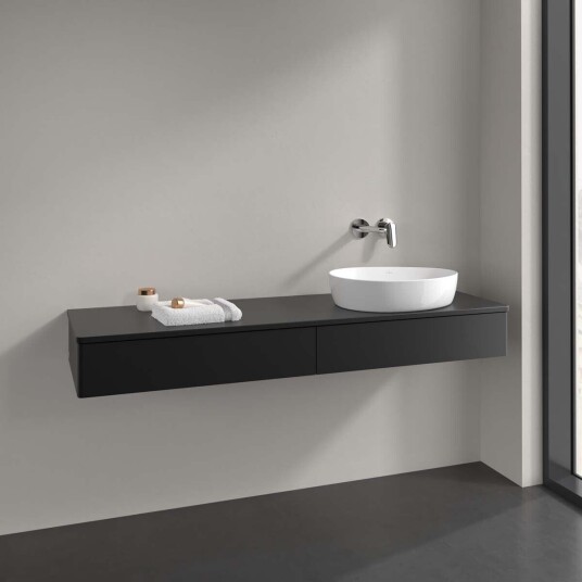 Villeroy & Boch  Antao Servantskap med 2 skuffer 160x50x19 cm m/lys Sort Matt