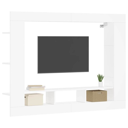 TV benk hvit 152x22x113 cm konstruert tre TV benk hvit 152x22x113 cm konstruert tre