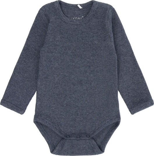 Blå Body Ls Melange Rib Brown 68