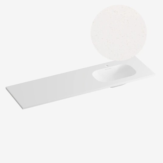 Korsbakken Nice Heldekkende Terrazzo Beige 160cm Høyre
