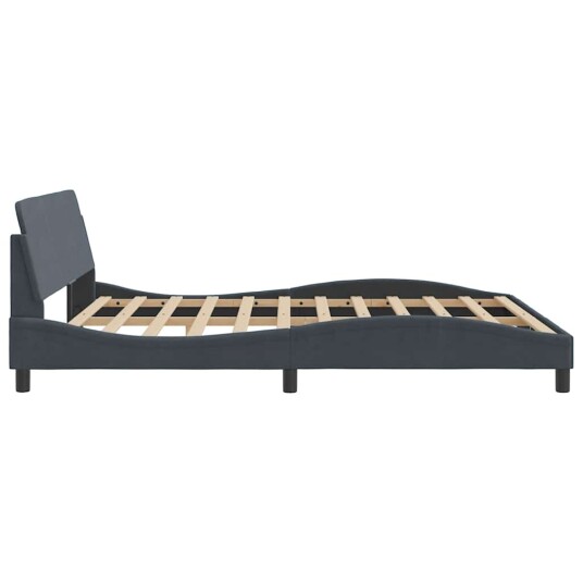  Sengeramme med hodegavl mørkegrå 180x200 cm fløyel 8721012268753