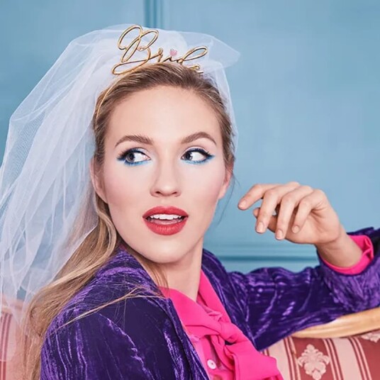 PartyDeco Hodebøyle Med Slør Bride - One size