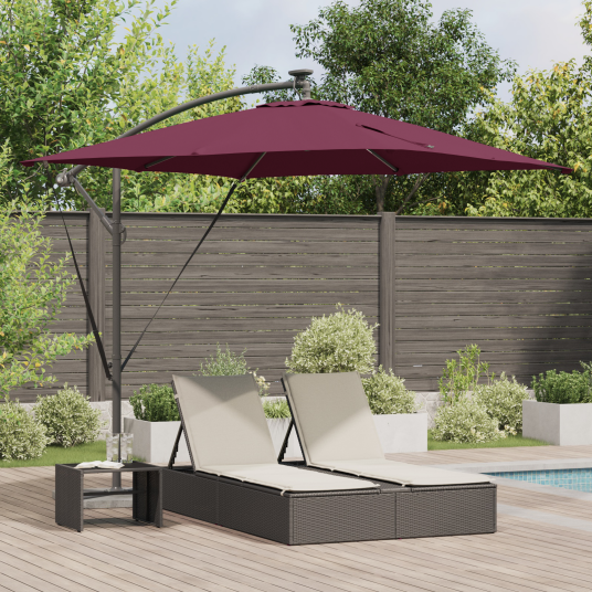  Kantilever bananparasol med lås Vinrød 249 x 249 x 250 cm