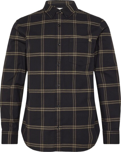 Calvin Klein Jeans Ls Windowpane Oxford Classic Shi Black XXL