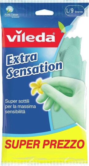 Vileda Extra Sensation Latexhansker Str. L Vileda Extra Sensation Latexhansker Str. L