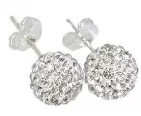 Örhängen Silver Glittrande glitter - 10mm