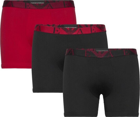 Emporio Armani 3 Pack Bottom   BLACK/CHERRY/BLACK   S