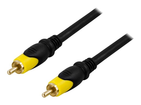 Deltaco Kompositt Videokabel RCA hann-hann 10 m