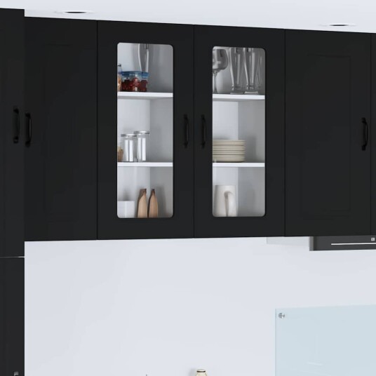 Kjøkkenskap med hylle Svart 40 x 31 x 80 cm Konstruert tre