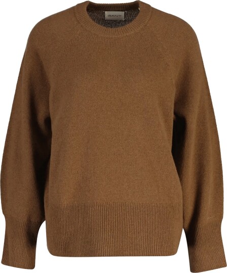 Gant Wool Cashmere C Neck Brown XS