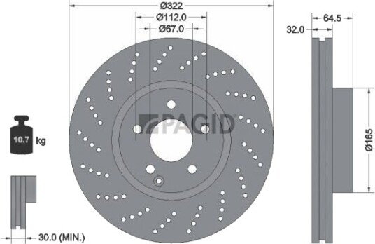 Bremseskive PAGID 54634NHC