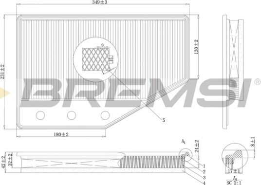 Luftfilter BREMSI FA1085 Luftfilter BREMSI FA1085