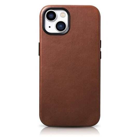Icarer Icarer Oil Wax Premium Leather Case Magnetisk Lærveske For Iphone 14 Plus Med Magsafe Brun (Wmi14220703-Rb)