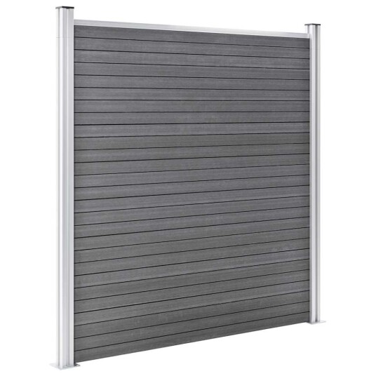 vidaXL Gjerdesett WPC 3 firkantet + 1 slisset 619x186 cm grå
