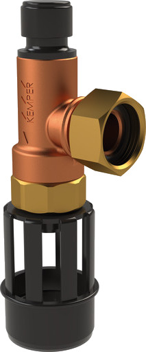 Sikkerhetsventil i rødgods 10 bar. Med 3/4" unionsmutter