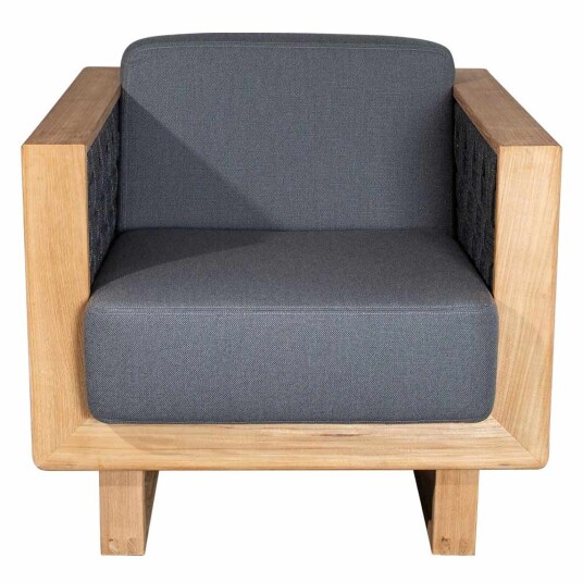 Cane line Angle Lounge lænestol inkl Hyndesæt teak grå