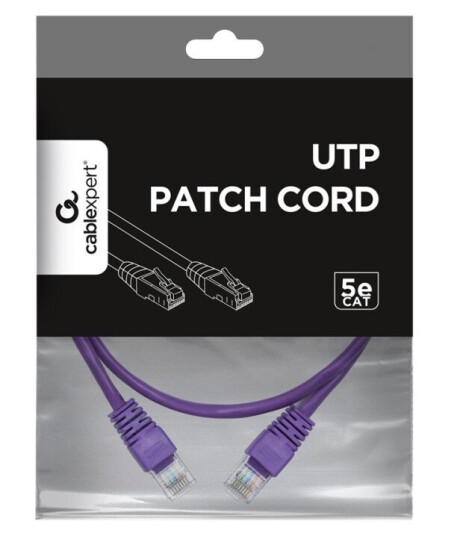 Gembird Koblingskabel Rj-45 Hann Til Rj-45 Hann 50 Cm Utp Cat 5E Formstøpt Purpur