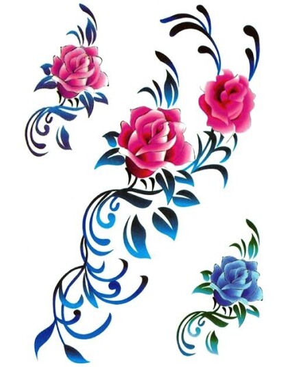 Full Bloom 3 stk Tatoveringer Fake Tattoo